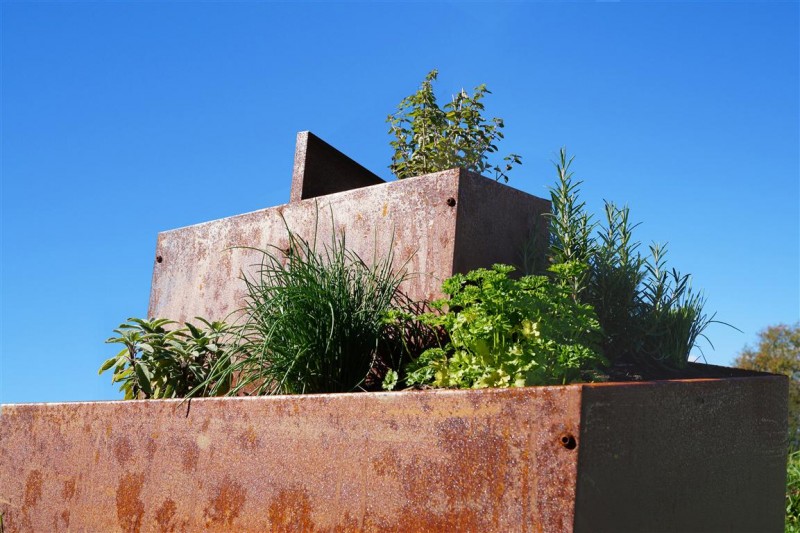 Edelrost Kräuterschnecke 78x78cm