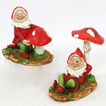 Zwerg mit Fliegenpilz 13cm 2er Set