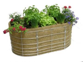 Hochbeet aus Kokosmatten oval