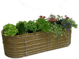 Hochbeet aus Naturmaterial oval Gr&ouml;&szlig;e 1 lang