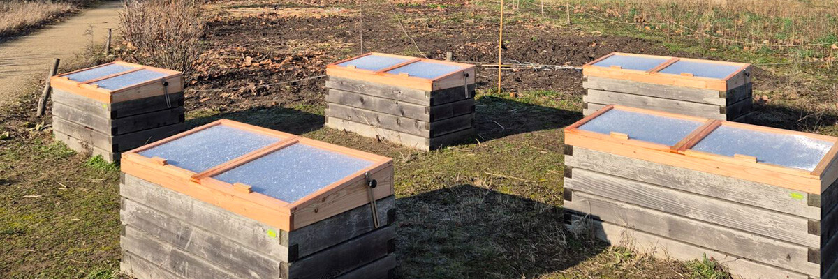 Neue Frühbeete aus Lärchenholz am Alnatura Campus in Darmstadt - 