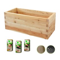 Holzhochbeet PREMIUM Set - "Lärche" Größe 1 - Höhe 52cm