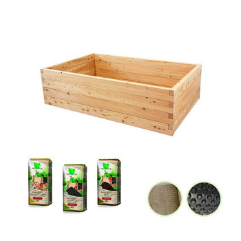 Holzhochbeet PREMIUM Set - Lrche Gre 3 - Hhe 52cm