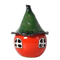 Zaunstecker Blatthaus, orange