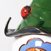 Zaunstecker Blatthaus, weiß