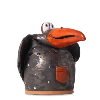 Zaunstecker Rabe, bronze