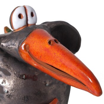 Zaunstecker Rabe, bronze