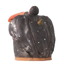 Zaunstecker Rabe, bronze