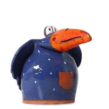 Zaunstecker Rabe, blau