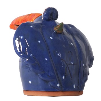 Zaunstecker Rabe, blau