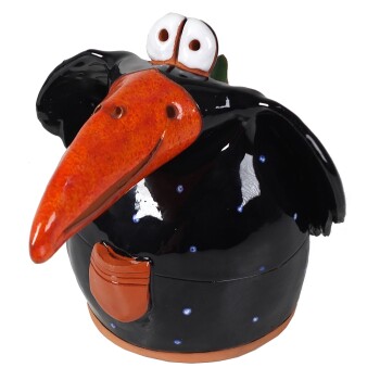 Zaunstecker Rabe, schwarz