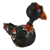 Außenkeramik handgemacht Vogel Plum