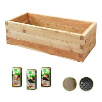 Holzhochbeet PREMIUM Set - "Lärche" Größe 1 - Höhe 39cm