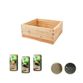 Holzhochbeet PREMIUM Set - Lrche Gre 2 - Hhe 65cm