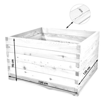 Holzhochbeet PREMIUM Set - L�rche Gr��e 2 - H�he 78cm