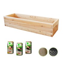 Holzhochbeet PREMIUM Set - "Lärche" Größe 4 - Höhe 39cm