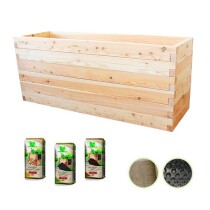 Holzhochbeet PREMIUM Set - "Lärche" Größe 4 - Höhe 78cm