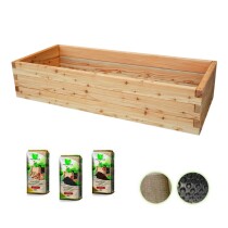 Holzhochbeet PREMIUM Set - "Lärche" Größe 4 Plus - Höhe 39cm