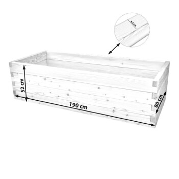 Holzhochbeet PREMIUM Set - L�rche Gr��e 4 Plus - H�he 52cm