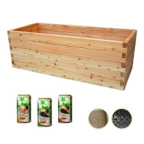 Holzhochbeet PREMIUM Set - "Lärche" Größe 4 Plus - Höhe 65cm