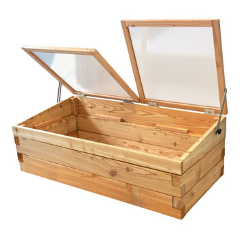 Hochbeet-Fr�hbeet Set L�rche 130x60cm - H�he 61cm