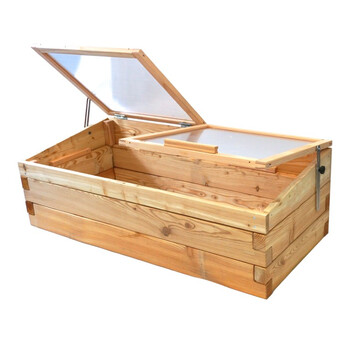 Hochbeet-Fr�hbeet Set L�rche 130x60cm - H�he 61cm