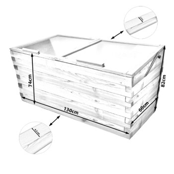 Hochbeet-Fr�hbeet Set L�rche 130x60cm - H�he 74cm