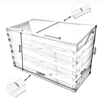 Hochbeet-Fr�hbeet Set L�rche 130x60cm - H�he 87cm