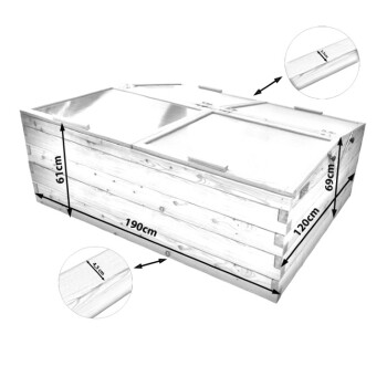 Hochbeet-Fr�hbeet Set L�rche 190x120cm - H�he 61cm