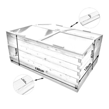 Hochbeet-Fr�hbeet Set L�rche 190x120cm - H�he 74cm