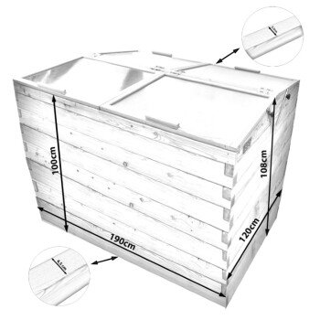 Hochbeet-Fr�hbeet Set L�rche 190x120cm - H�he 100cm