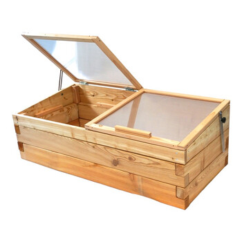 Hochbeet-Fr�hbeet Set L�rche 130x60cm - H�he 35cm