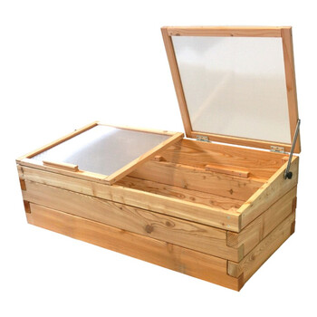 Hochbeet-Fr�hbeet Set L�rche 130x60cm - H�he 35cm